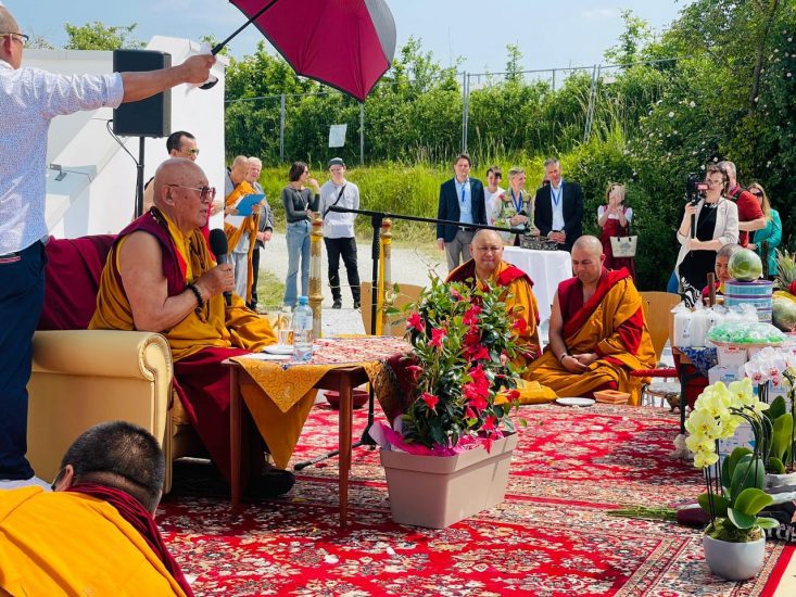 Grand opening ceremony of peace stupa at Austra